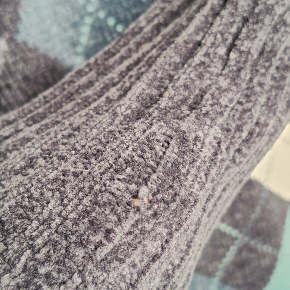 Vintage Y2K Argyle Chenille Sweater Women Large 12/14 Academia Preppy White Stag - Picture 4 of 8